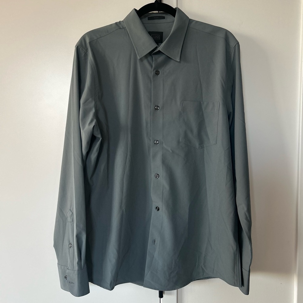 14th & Union Men's Dress Shirt in Gray-Green